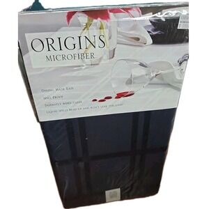 Origins Tablecloth 60" X 84" Navy  Oval Spill Proof Microfiber New